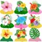 Hawaiian Hibiscus Flowers Honeycomb Centerpieces 12PCS Luau Party Table Decoration Tropical Aloha Table Centerpieces Hawaii Party Decor for Tables Summer Holiday Party Supplies
